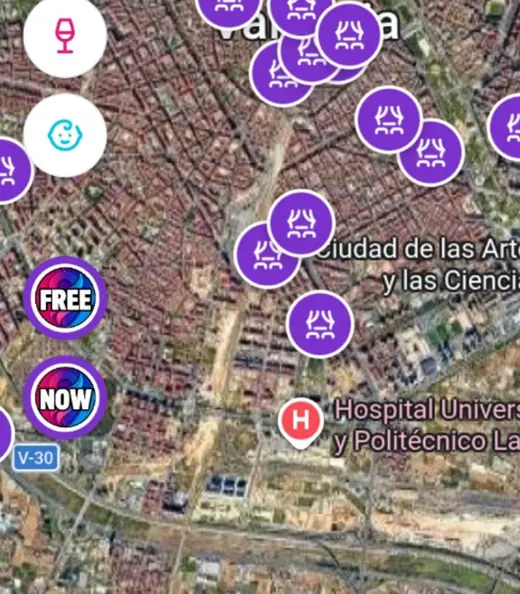 Filtros FREE y NOW de WannaNow para encontrar planes gratis y planes para ahora en Valencia